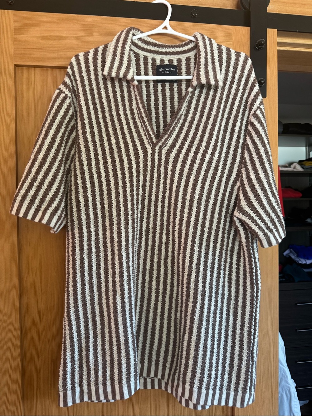 Abercrombie & Fitch Brown Men’s Short Sleeve Sweater Sz L